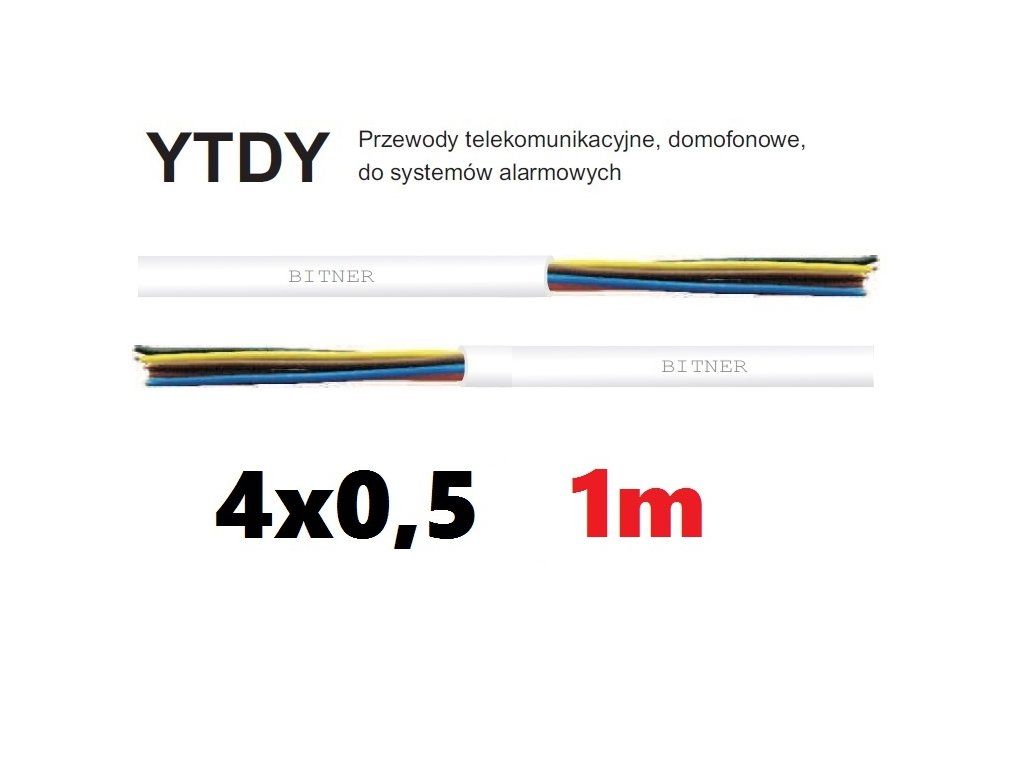 Detail produktu Alarmový kábel YTDY 4 × 0,5 mm pre zabezpečovacie systémy a domofóny Bitner EC-01417